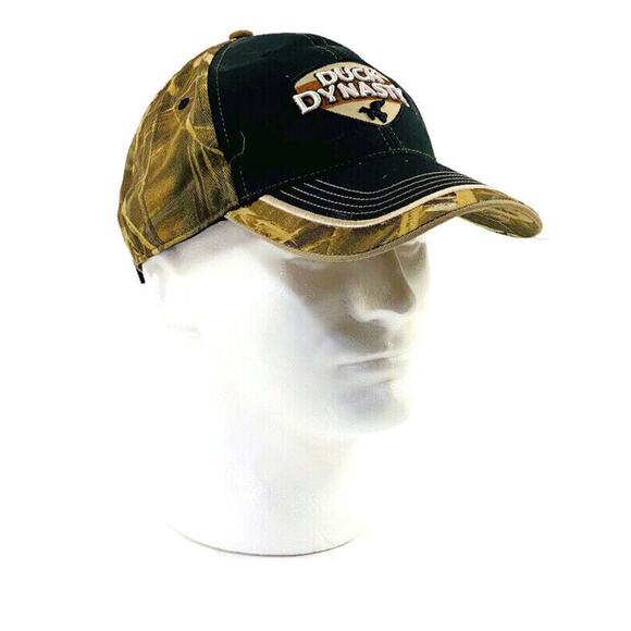 Duck Dynasty Camouflage Ball Cap Hat Embroidered Logo Brown Black Adjustable - Picture 1 of 10